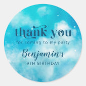 Sticker Rond Dreamy Cloud Boy Fête d'anniversaire Favoriser (Devant)