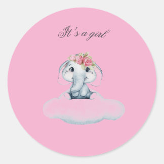 Sticker Rond Dreamy Days avec Rosie l'éléphant.