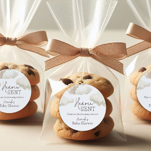 Sticker Rond Dreamy Heaven envoyé Blue Boy Baby shower