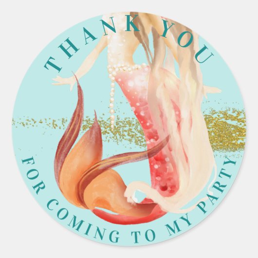 Sticker Rond Dreamy Mermaid Merci (Devant)