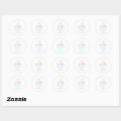 Sticker Rond Dreamy Moon and Stars Cloud Neuf Baby shower (Feuille)