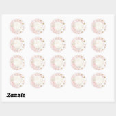 Sticker Rond Dreamy Moon Blush Or Rose Flore Vert Baby (Feuille)