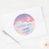 Sticker Rond Dreamy Moon et étoiles Baby shower Merci (Enveloppe)