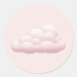 Sticker Rond Dreamy Pastel esthétique Soft Pink Cloud Emoji Art