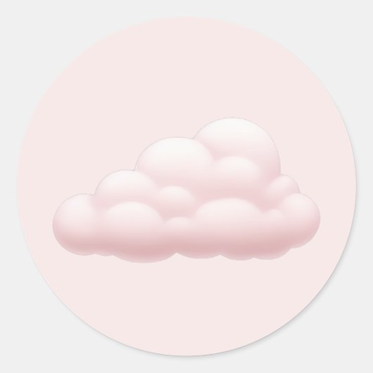 Sticker Rond Dreamy Pastel esthétique Soft Pink Cloud Emoji Art (Devant)