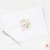Sticker Rond Dreamy Rose & White Cherry Blossom Enregistrer La (Enveloppe)
