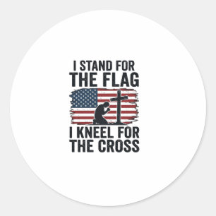 Sticker Rond Dress pour le drapeau agenouillez-vous pour la cro