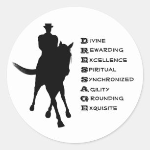 Sticker Rond Dressage Est Cheval Et Rider