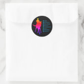 Sticker Rond Dressage Est Cheval Et Rider Arc-En-Ciel (Sac)