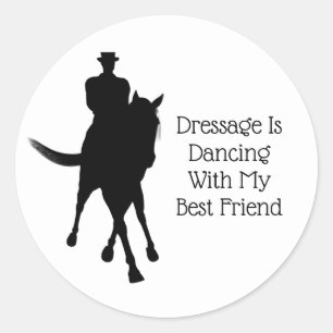 Sticker Rond Dressage Est Danser Avec Le Meilleur Ami