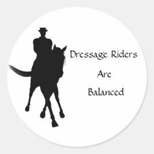 Sticker Rond Dressage Les Voyageurs Sont Équilibrés Cheval Lége