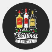 Sticker Rond Drinking Alcohol Christmas Party Gift Full Of Chri (Devant)