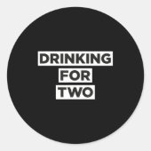Sticker Rond Drinking For Two (Devant)