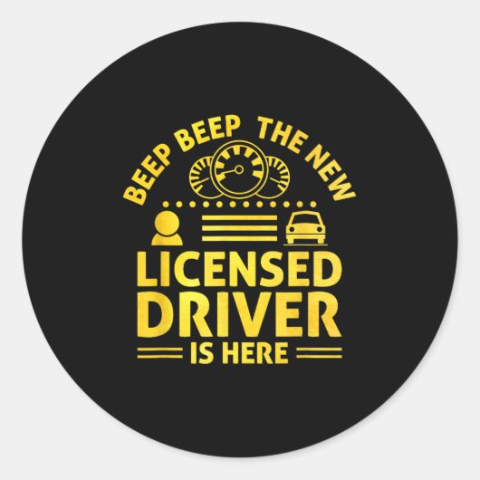 Sticker Rond Driving License Ped New Driver Permit Driving Scho (Devant)