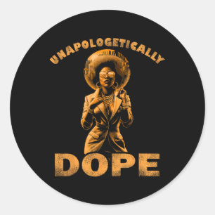 Sticker Rond Drogue sans excuses JunetDix Chemises Femmes Blac