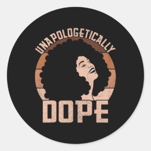 Sticker Rond Drogue sans remords Afro Lady Black Pride Melani