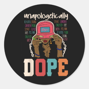 Sticker Rond Drogue sans remords Noir Afro Noir Histoire Jun