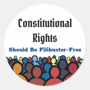 Sticker Rond Droits Constitutionnels Filibuster Free Classic Ro