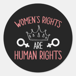 Sticker Rond Droits des femmes Les droits des femmes sont des d