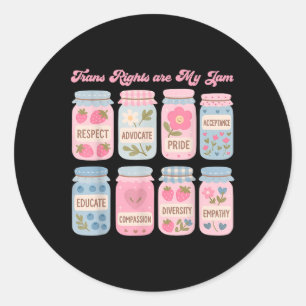 Sticker Rond Droits des personnes trans sont ma tasse Subtil Fi