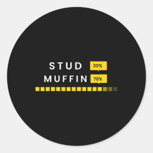 Sticker Rond Drôle 30 Stud 70 Muffin Dit Père &# ; s Hommes de