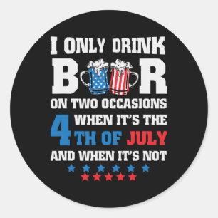 Sticker Rond Drôle 4 juillet-bière Amoureux Papa Boire Cadeau M