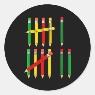 Sticker Rond Drôle 67 marques de pointage Math Pour Enseignants