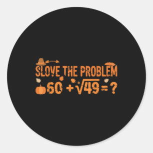 Sticker Rond Drôle 67 Math Meme Thanksgiving Gen Alpha Pemdas T