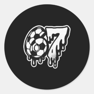 Sticker Rond Drôle 67 Mème Argot Football Crème Glacée Goutte S