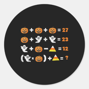 Sticker Rond Drôle 67 Mème Citrouille Fantôme Prof de Maths Hal