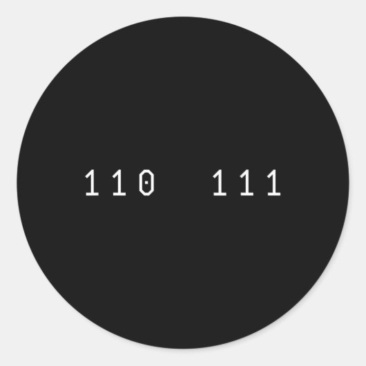 Sticker Rond Drôle 67 Mème Code Binaire Informatique Nerd Sl (Devant)
