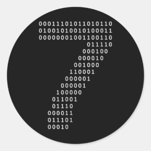 Sticker Rond Drôle 67 Mème Code Binaire Tech Geek Numérique Six