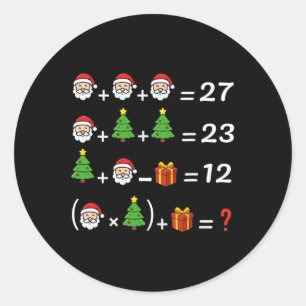 Sticker Rond Drôle 67 Meme Noël Math Professeur Santa Six Sept