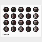Sticker Rond Drôle 67 Meme Noël Prof de Maths Santa Six Sept (Feuille)
