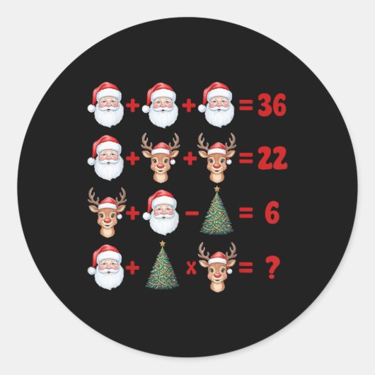 Sticker Rond Drôle 67 Meme Noël Prof de Maths Santa Six Sept (Devant)