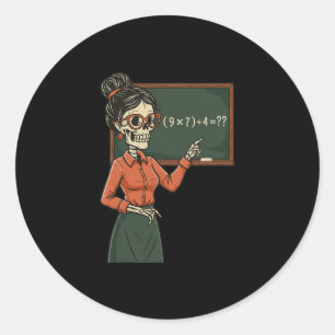 Sticker Rond Drôle 67 Meme Pemdas Prof de Mathématiques Élément