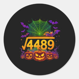 Sticker Rond Drôle 67 Mème Prof de maths 6 7 Halloween Carré Ro