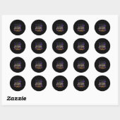 Sticker Rond Drôle 67 Mème Prof de maths 6 7 Halloween Carré Ro (Feuille)