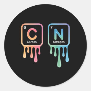 Sticker Rond Drôle 67 Mème Science Chimie Nerd Humour Tableau P