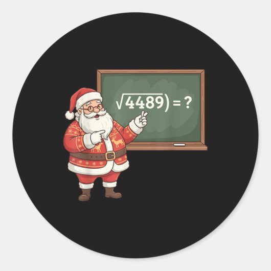 Sticker Rond Drôle 67 Mème Six Sept Prof de Maths Noël Gen (Devant)