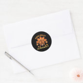 Sticker Rond Drôle 67 Meme Thanksgiving Turkey Devinez quoi Six (Enveloppe)