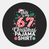 Sticker Rond Drôle 67 Six Sept Mème Brainrot Cringe Noël (Devant)