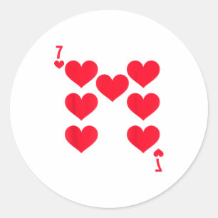 Sticker Rond Drôle 6 7 de cœurs correspondant 67 mème couple Sa