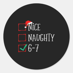 Sticker Rond Drôle 6-7 Mème Sympa Coquin 67 Noël Six Sept