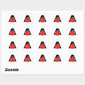 Sticker Rond Drôle A pour Pomme  (Feuille)