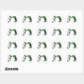 Sticker Rond Drôle Alligator Bride et Groom Dessin (Feuille)