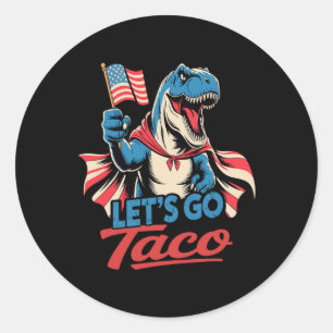 Sticker Rond Drôle Allons Taco Chemise Allons Taco Hommes Femme