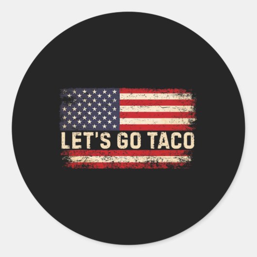 Sticker Rond Drôle Allons-y Taco 23 (Devant)