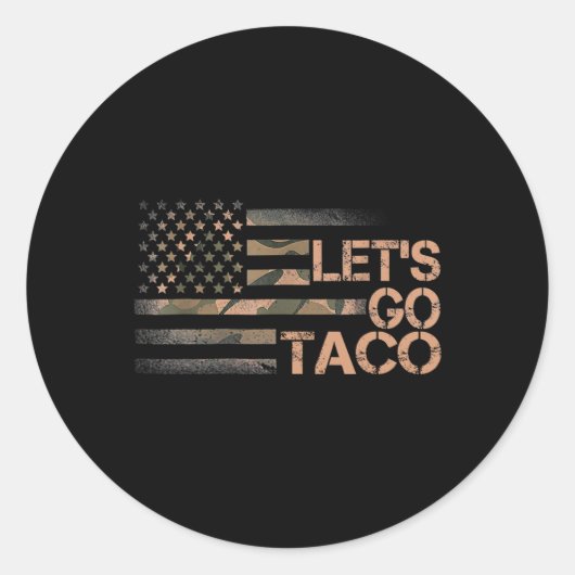 Sticker Rond Drôle Allons-y Taco 3 (Devant)
