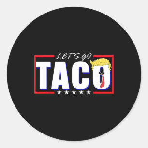 Sticker Rond Drôle Allons-y Taco 36